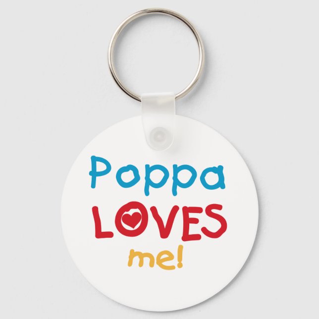 Chaveiro O Poppa ama-me t-shirt e presentes (Frente)