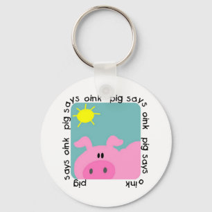 Chaveiro O porco diz Oink t-shirt e presentes