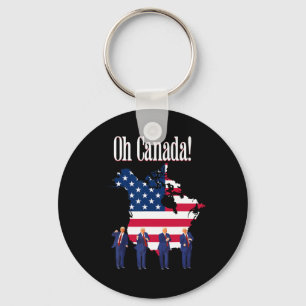 Chaveiro O Presidente Engraçado Trump Dizendo "O Canadá Map