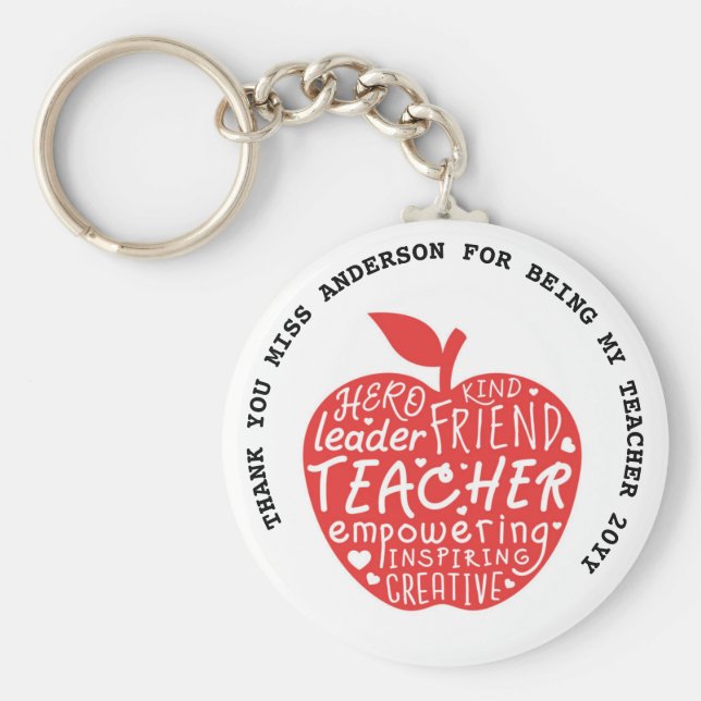 Chaveiro O PROFESSOR ADORA O PRESENTE Personalizado INSPIRE (Frente)