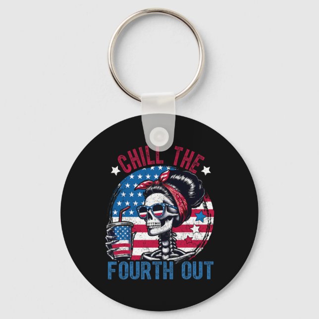 Chaveiro O Quarto Esqueleto Engraçado 4 De Julho Patrioti (Frente)