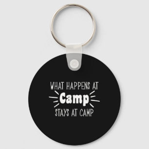 Chaveiro O Que Acontece No Acampamento Fica Camiseta Engraç