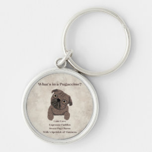 Chaveiro O que há num Pugaccino-Cute Dog-Pug-