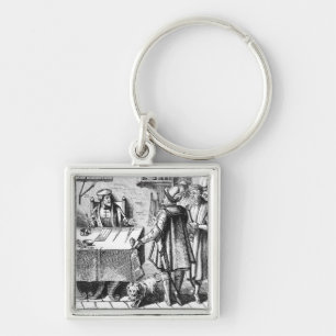 Chaveiro O receptor dos impostos, após um woodcut 'no uso