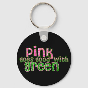 Chaveiro O rosa vai com verde