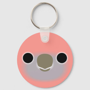 Chaveiro O rosto de um papagaio Rosa Bourke