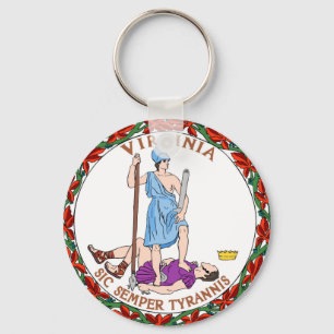 Chaveiro O selo da bandeira do estado de Virgínia uniu o
