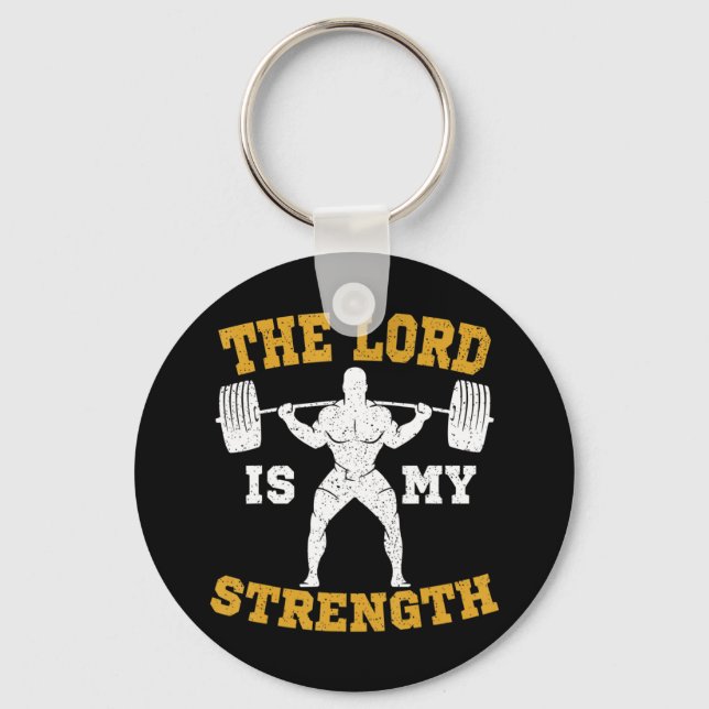 Chaveiro O Senhor é a minha Força Cristã Gym Jesus Workou (Frente)