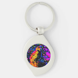 Chaveiro O Solitário Pássaro 4: Estilo de Arte Líquida