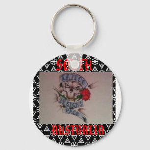 Chaveiro o tatuagem projeta o anel chave da página