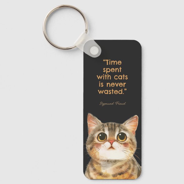 Chaveiro O Tempo Passado Com Gatos Nunca É Perdido (Frente)