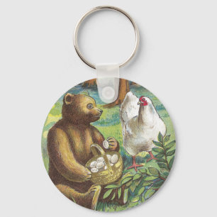 Chaveiro O urso pôr os ovos de galinha na páscoa do vinta