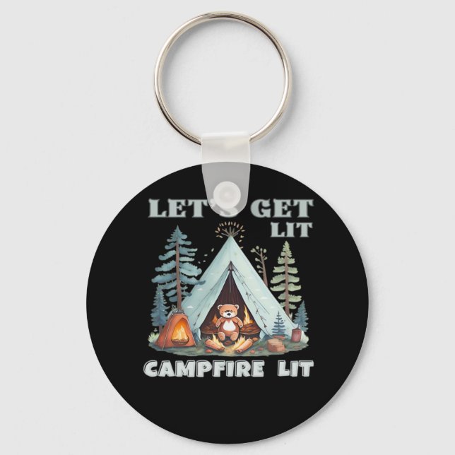 Chaveiro O vamos Se Atira. Camfire Lit. Vibe Camping Classi (Frente)