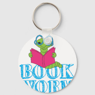 Chaveiro O verme do livro verde-brilhante do cartoon