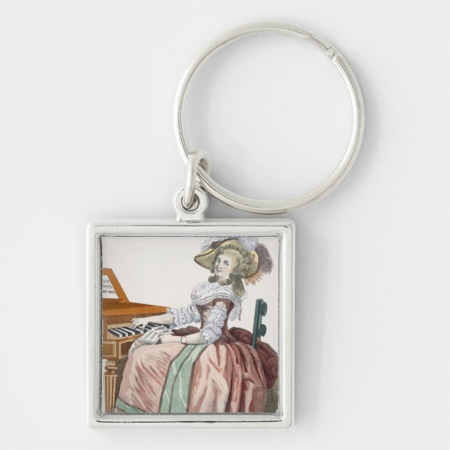 Chaveiro O Virtuosa em um vestido "um l'Anglaise" com uma (Frente)
