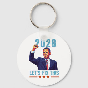 Chaveiro Obama Vintage Patriotic 2028 Protesto Político Ral