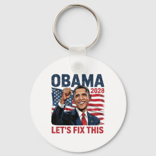 Chaveiro Obama Vintage Retro Patriótico 2028 Prote Política