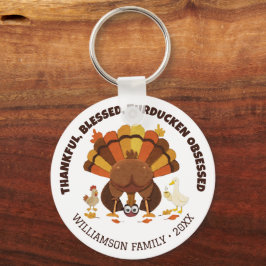 Chaveiro OBCECADO POR TURDUCKEN Funny Dia de Ação de Graças
