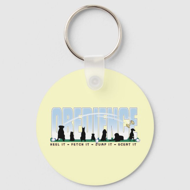 Chaveiro Obediência: Sobe, Busca, Salta, Cheira (Frente)