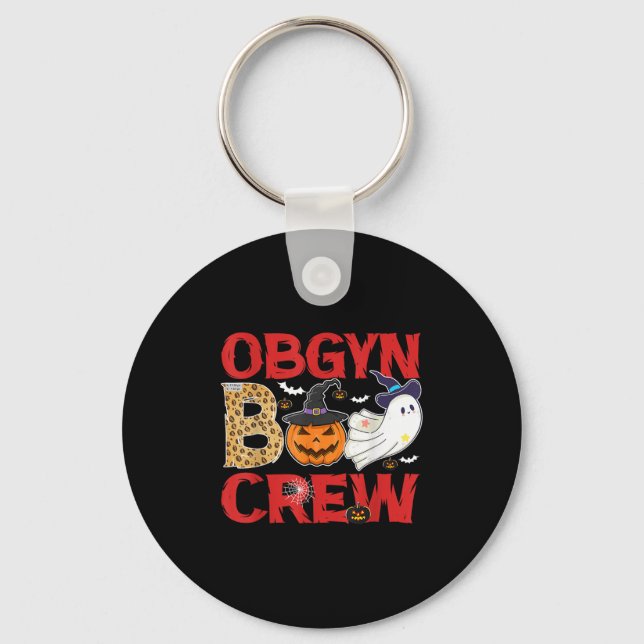 Chaveiro Obgyn Boo Crew Halloween Ob-gyn Enfermeira Camisas (Frente)
