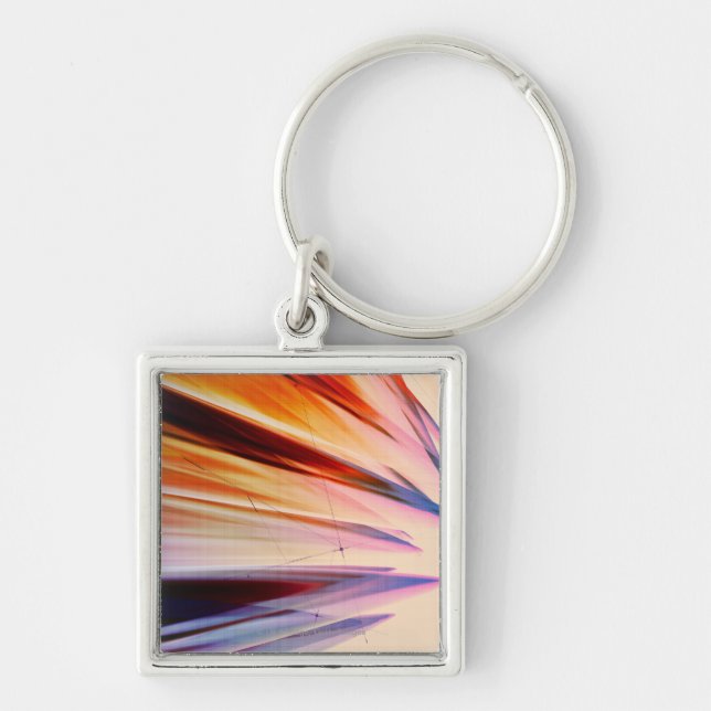 Chaveiro Objetos abstratos coloridos contra o branco (Frente)