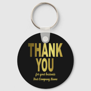 Chaveiro Obrigado ao cliente Apreciação Dourada de preto
