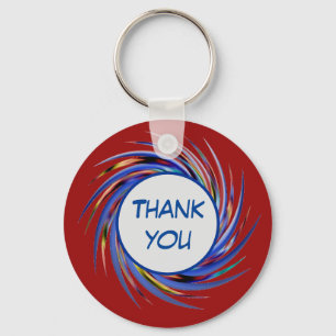 Chaveiro Obrigado Apreciação Da Espiral Azul Brilhante