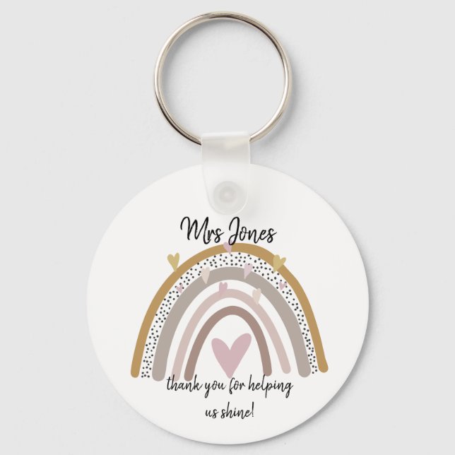 Chaveiro Obrigado arco-íris, seu presente de professor (Frente)