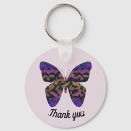 Chaveiro Obrigado Brilhante Apreciação Da Borboleta Colorid