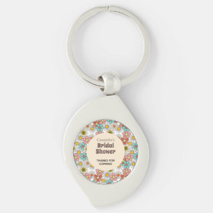 Chaveiro Obrigado Chuveiro de Noiva Flor Hippie Retrô