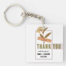 Obrigado de Casamento Personalizado Elegante Flora