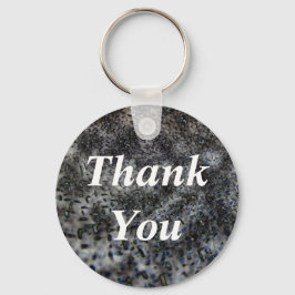 Chaveiro Obrigado Elegante Abstrato branco preto padrão