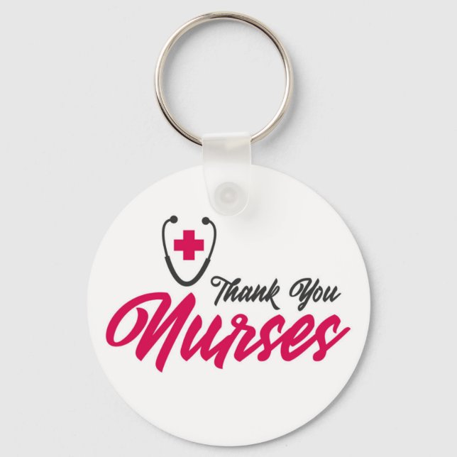 Chaveiro Obrigado enfermeiras | Rosa (Frente)