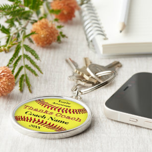 Chaveiro Obrigado Ideias de Presente para Softball Coaches