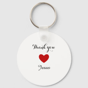 Chaveiro Obrigado Jesus Coração de fé cristã moderna
