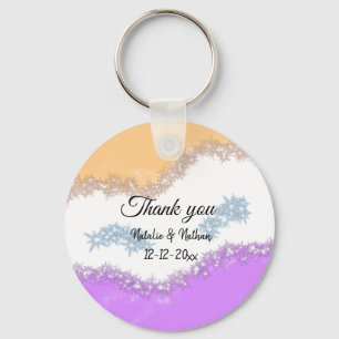 Chaveiro Obrigado mínimo simples nome do seu casal data ref