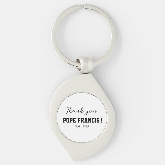 Chaveiro Obrigado, Papa Francisco, falecido, Wind Chime (Frente)