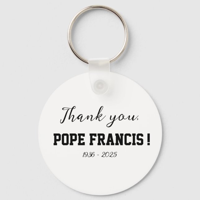 Chaveiro Obrigado, Papa Francisco, falecido, Wind Chime (Frente)