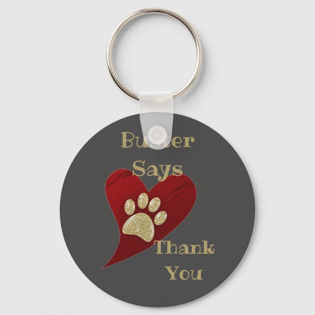 Chaveiro Obrigado Pet Sitter Dog Walker Paw Obrigados (Frente)