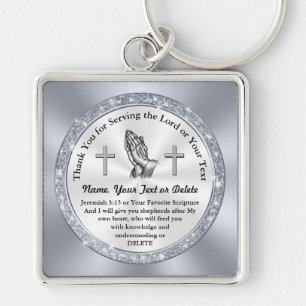 Chaveiro Obrigado por Servir o Senhor, presentes cristãos