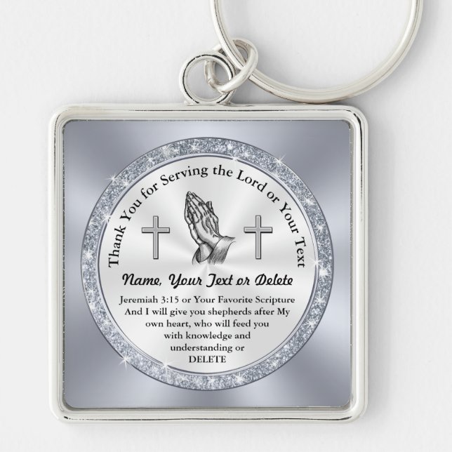 Chaveiro Obrigado por Servir o Senhor, presentes cristãos (Frente)