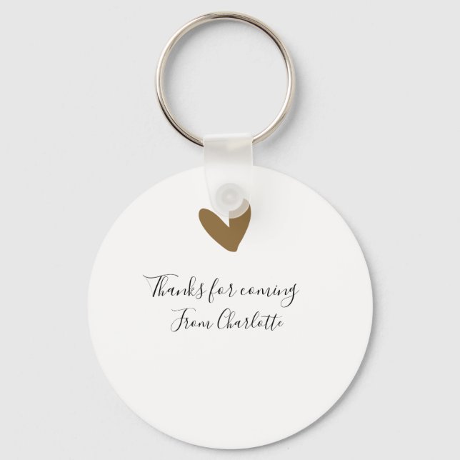 Chaveiro obrigado por vir nome adicionar mensagem de texto  (Frente)