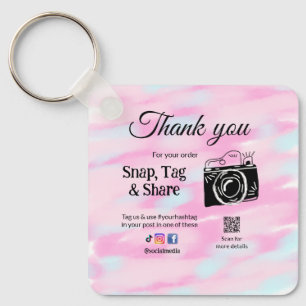 Chaveiro Obrigado snap tag compartilhar mídia câmera adicio