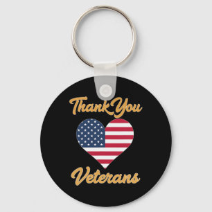 Chaveiro Obrigado U.A Flag Heart Veteran Patriot