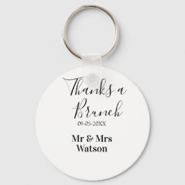 Chaveiro Obrigado um brunch pós-casamento nome data simples