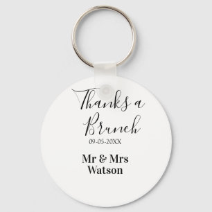 Chaveiro Obrigado um brunch pós-casamento nome data simples