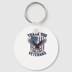 Chaveiro Obrigado Veteranos Águia Patriótica Vintage
