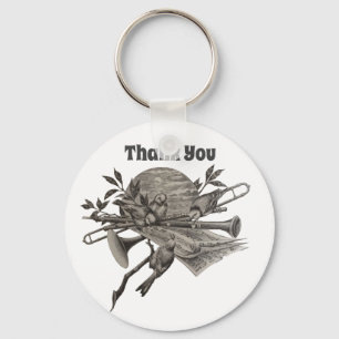 Chaveiro Obrigado Vintage Music com Apreciação de Pássar