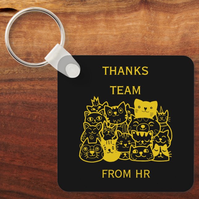 Chaveiro Obrigados da equipe corporativa (Frente)