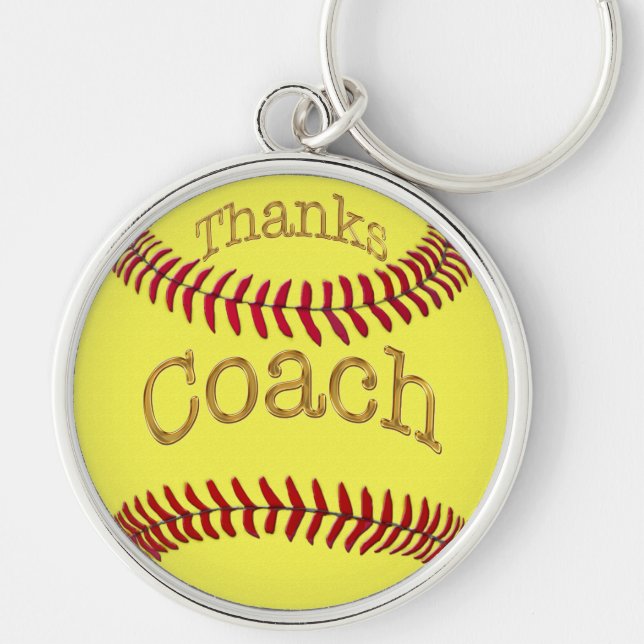 Chaveiro Obrigados Softball Coach Ideas Ideas Softball Chav (Frente)